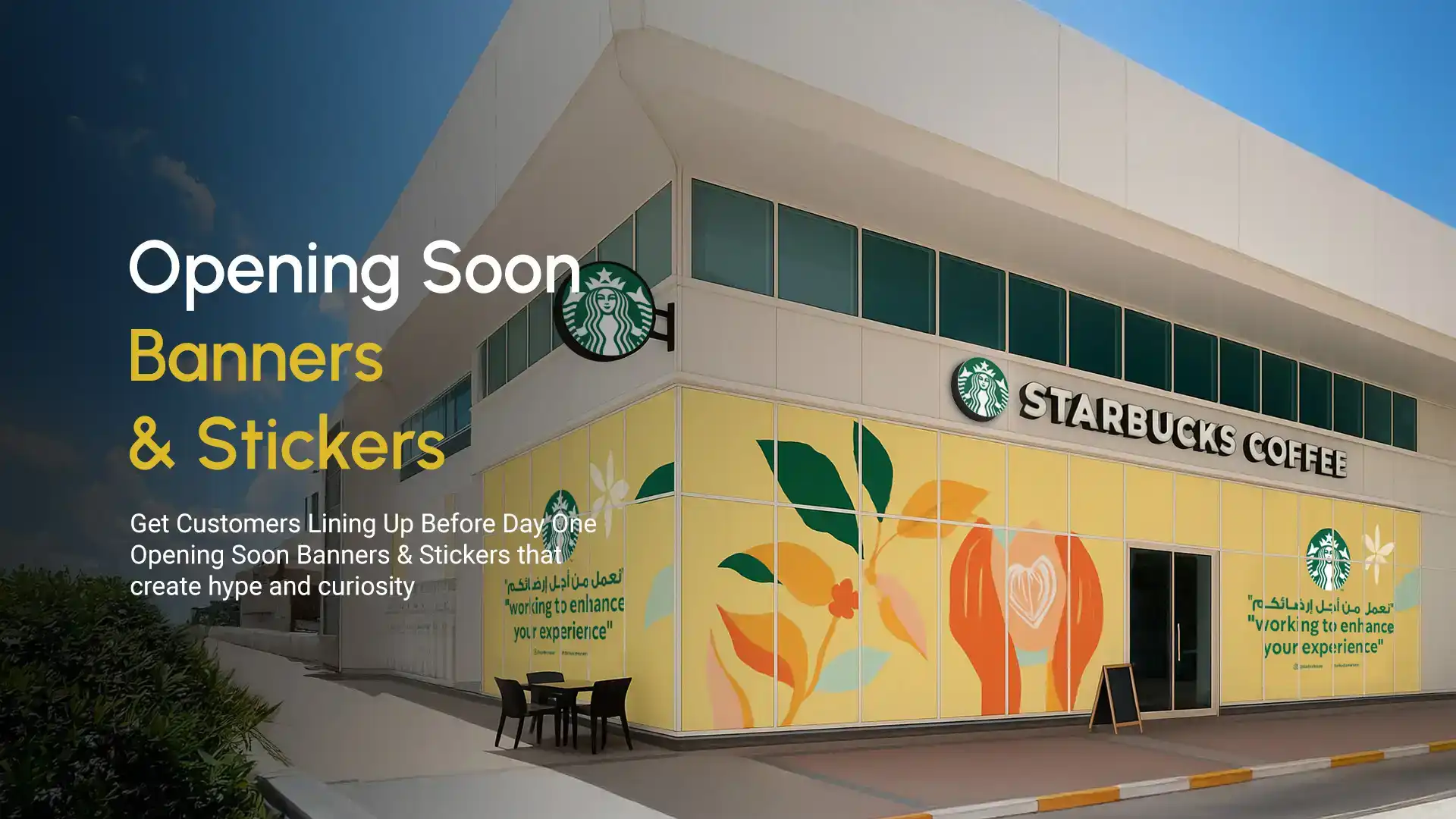 Opening Soon Stcikers & Banners